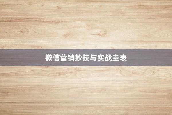 微信营销妙技与实战圭表